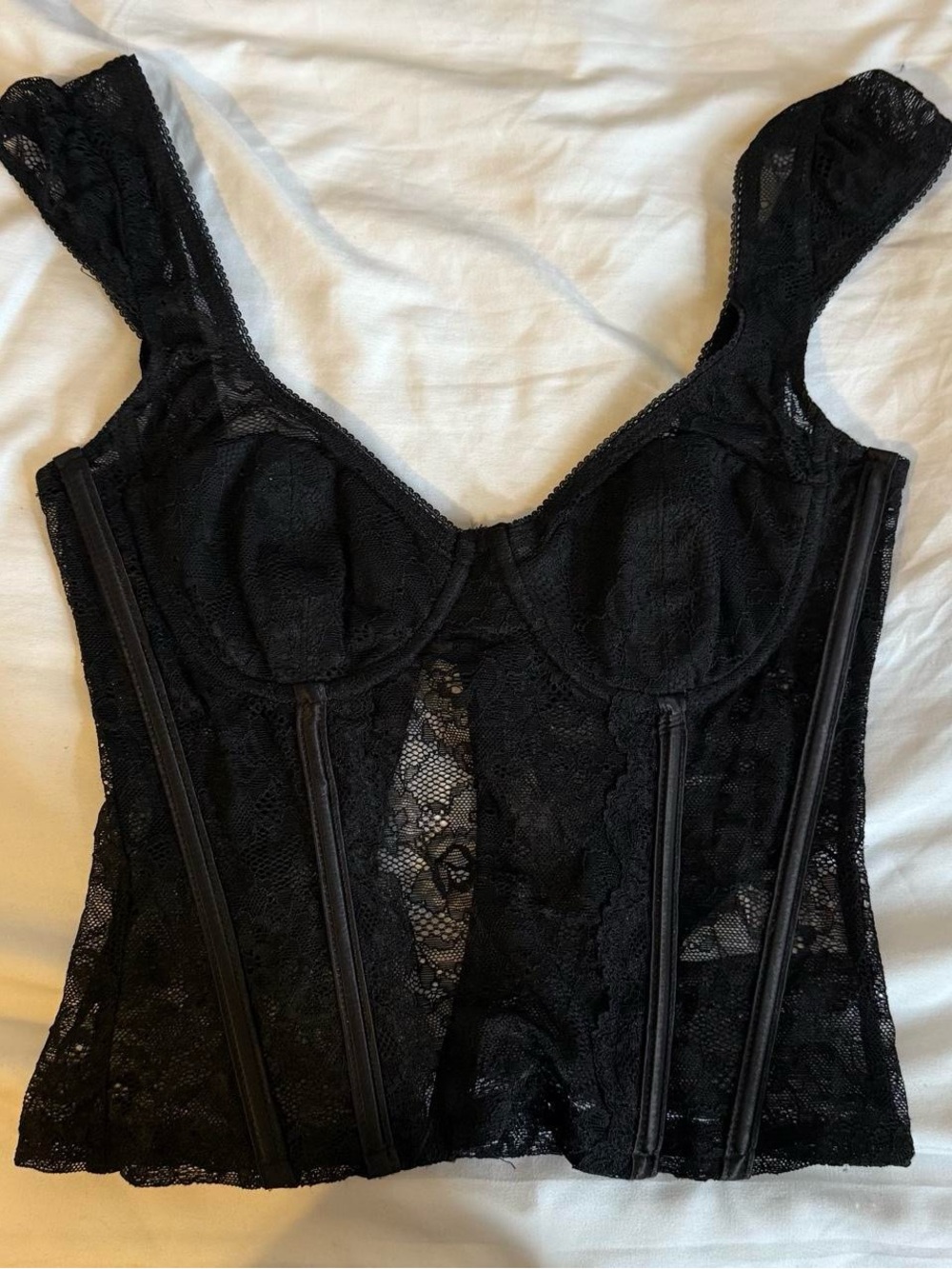 Edikted black lace corset top